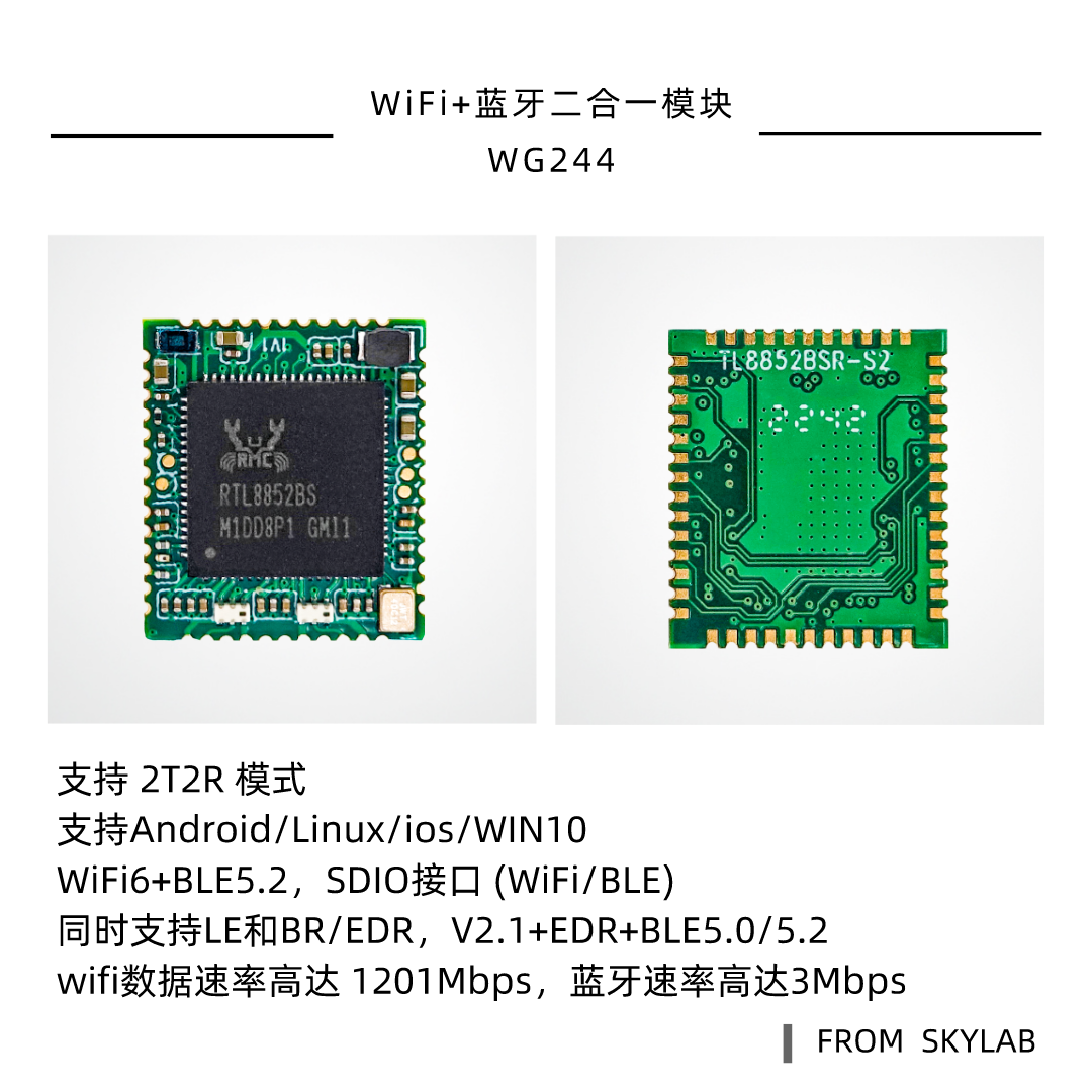 SDIO wifi6模块WG244可以实现哪些功能，SDIO接口wifi蓝牙二合一模块应用场景